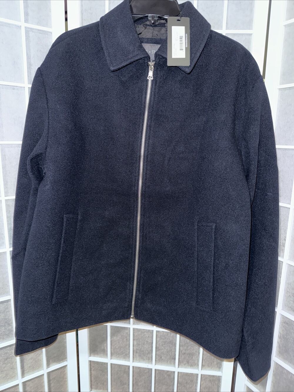 Slate & Stone Solid Full Zip Navy Jacket Large Brand New